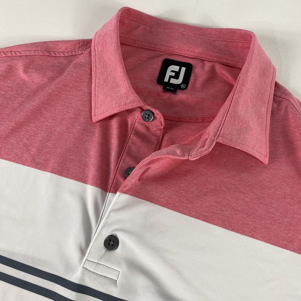 FootJoy Golf Polo Mens XL Striped Moisture Wicking Performance The Forest Golf